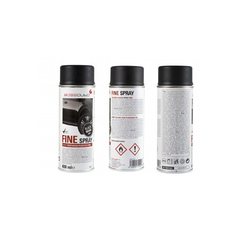 FINE Spray texturado plásticos 400 ml negro Bossauto