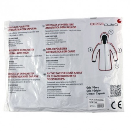 Bata ¾ de nylon con capucha Bossauto