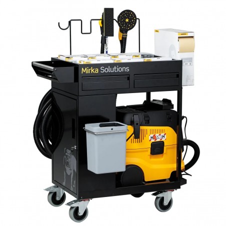 Kit Trolley Mirka Solution Aspirador1230 + lijadora Mirka DEOS383 + Lijadora DEROS eléctrica 650 eléctrica + Tubuladura+ Trolley