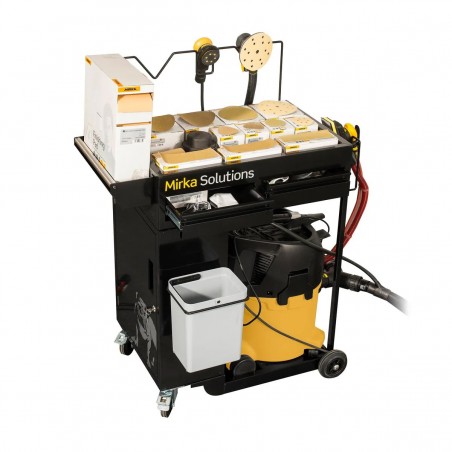 Kit Trolley Mirka Solution Aspirador1230 + lijadora Mirka DEOS383 + Lijadora DEROS eléctrica 650 eléctrica + Tubuladura+ Trolley